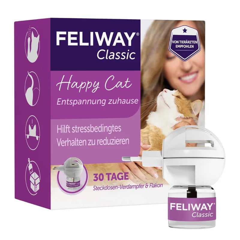 Difuzor cu Feromoni pentru Pisici Feliway Classic Difuzor + Rezerva 48ml, Reducerea Stresului si Adaptare Usoara in Casa