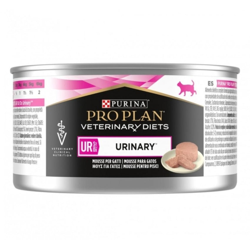 Hrana umeda dietetica pentru pisici cu afectiuni urinare, aroma mousse, Purina Pro Plan Veterinary Diets Feline UR, 195g