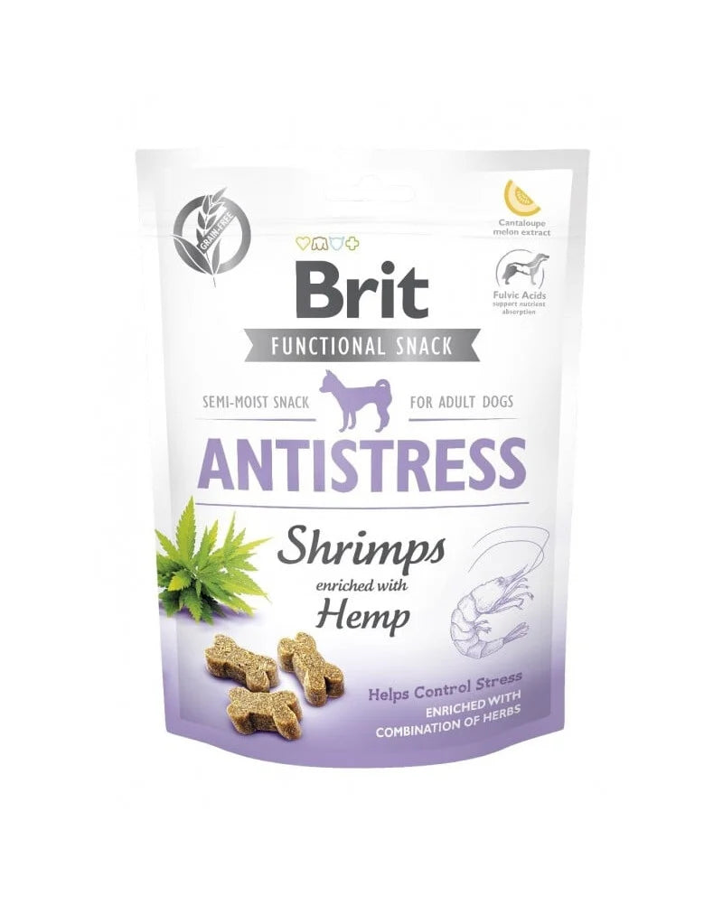 Recompense functionale pentru caini, reducerea stresului - BRIT CARE Dog Snack Antistress Shrimps 150g