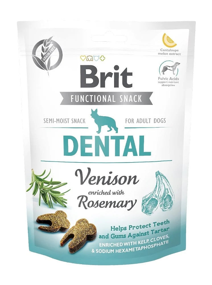 Recompense functionale pentru caini, igiena dentara - BRIT CARE Dog Snack Dental Venison 150g
