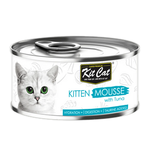 Kit Cat Hrana Umeda Pui Pisica Kitten Mousse, cu Ton, Fara Cereale, pH Echilibrat, 80g