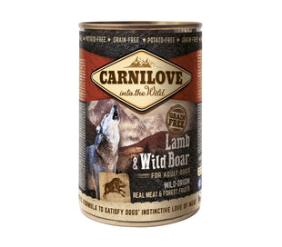 Hrana umedă premium pentru câini - CARNILOVE Dog Wild Meat Lamb & Wild Boar 400g