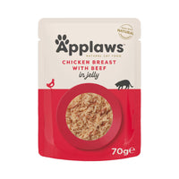 Hrana umeda complementara pentru pisici - APPLAWS Cat plic 70g Piept pui & vita
