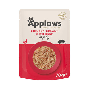 Hrana umeda complementara pentru pisici - APPLAWS Cat plic 70g Piept pui & vita
