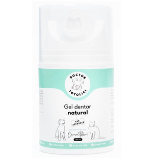 Gel dentar natural pentru câini și pisici Doctor Totolici, 50 ml + periuță tip degetar din silicon cadou