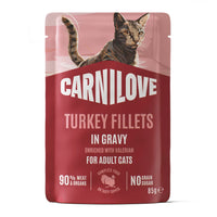 Carnilove Hrana Umeda Pisici Adulte Plic Gravy, cu Curcan si Valeriana, Fara Cereale, 85g