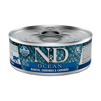 Hrana umeda pentru pisici - Farmina N&D Ocean Pisica Ton, Sardine si Crevete 70g