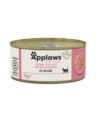 Hrana umeda pentru pisici, file de ton cu creveti - APPLAWS Cat File Ton si Creveti 70g