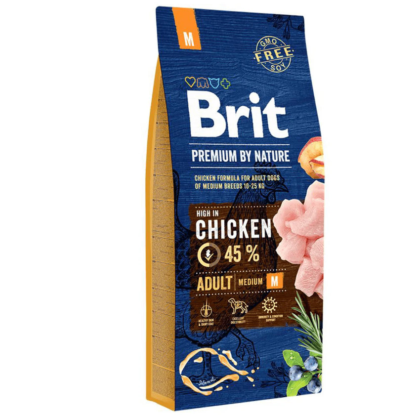 Hrana uscata pentru caini adulti talie medie - BRIT Premium by Nature Adult M 15kg