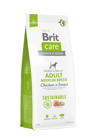 Hrana uscata pentru caini adulti de talie medie - BRIT CARE Dog Sustainable Adult Medium Breed 3kg