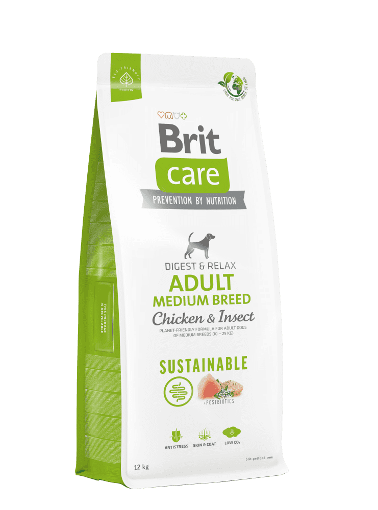 Hrana uscata pentru caini adulti de talie medie - BRIT CARE Dog Sustainable Adult Medium Breed 3kg