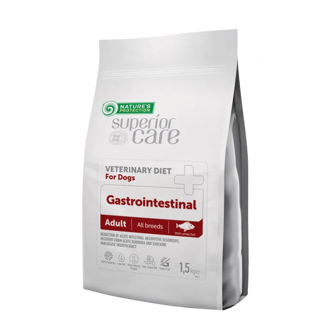 Hrana Uscata Veterinara pentru Caini Nature’s Protection Gastrointestinal cu Peste Alb 1.5kg, Suport Digestiv Premium
