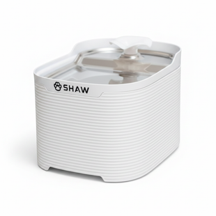 Fantana automata de apa SHAW Fresh pentru caini si pisici, tava din inox, capacitate 2.5L, pompa silentioasa, apa filtrata continuu