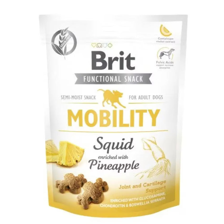 Recompense functionale pentru caini, cu calamar - BRIT Care Dog Snack Mobility Squid 150g