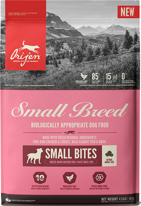 Hrana uscata caini talie mica Orijen Original Dog Adult Mini 4.5kg, fara cereale, bogata in proteine animale premium