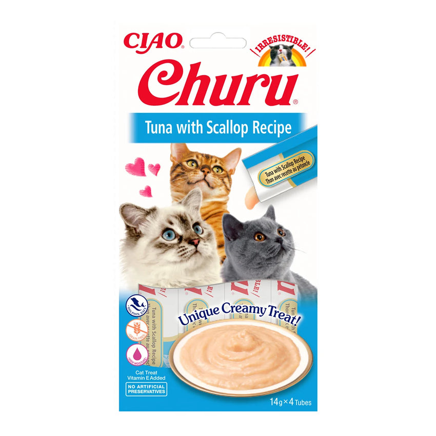 Gustare cremoasa pentru pisici, cu ton si scoica - CHURU Cat Tuna & Scallop Creamy