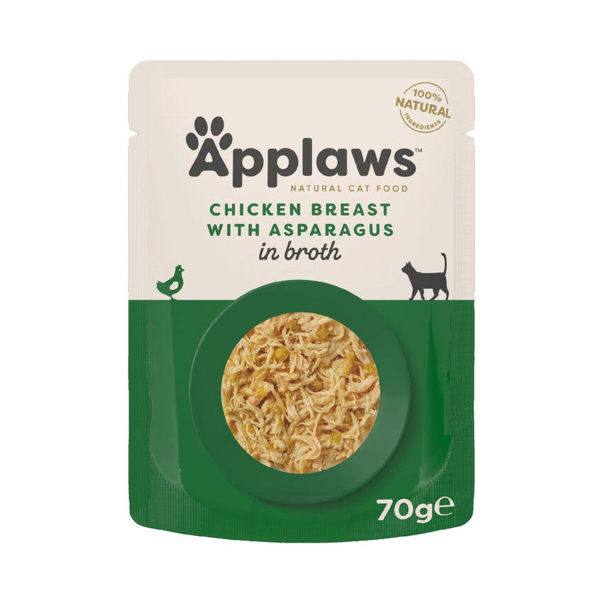 Hrana umeda complementara pentru pisici - APPLAWS Cat plic 70g Piept pui & sparanghel