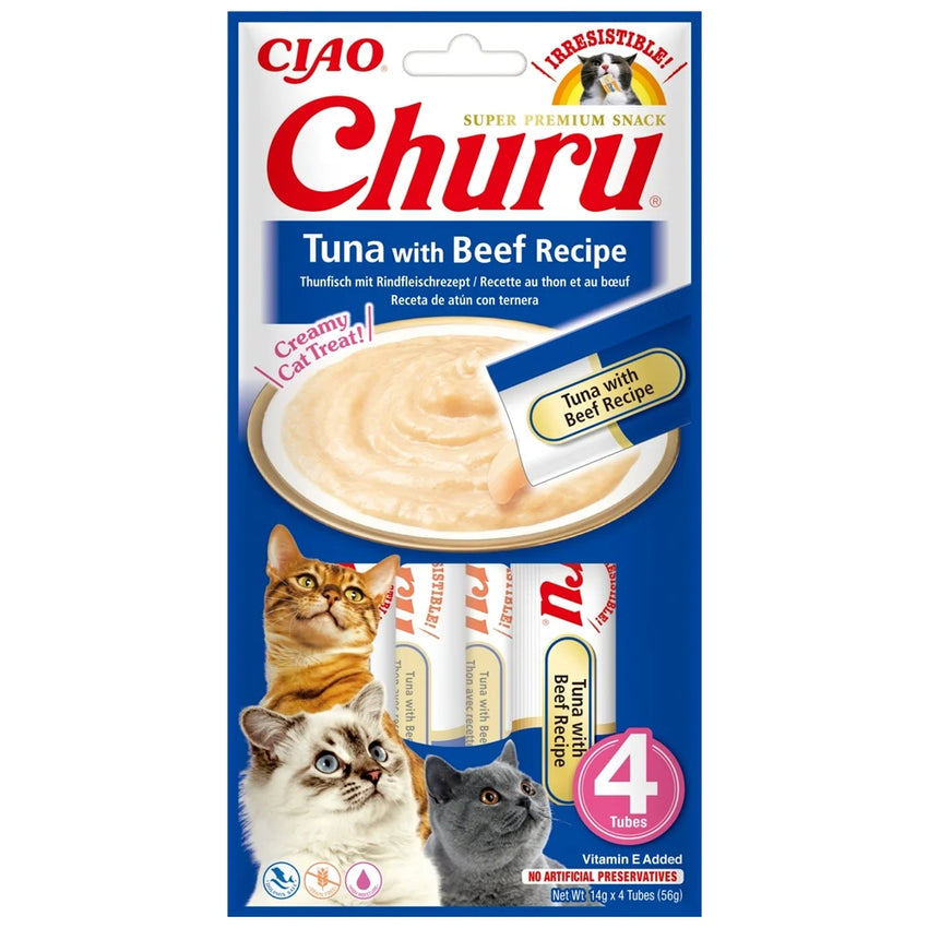Gustare cremoasa pentru pisici, cu ton si vita - CHURU Cat Tuna with Beef Recipe