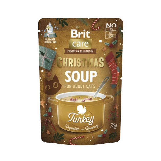 Hrana umeda pentru pisici, supa cu curcan - BRIT Care Cat Christmas Turkey Soup 75g