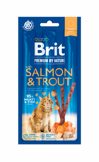 Recompense (sticks) pentru pisici cu somon si pastrav Brit Premium by Nature Cat