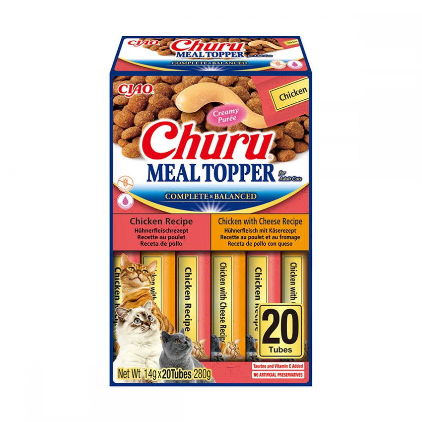 Topper pentru hrana pisici cu pui si branza Churu Cat Meal Topper, Inaba