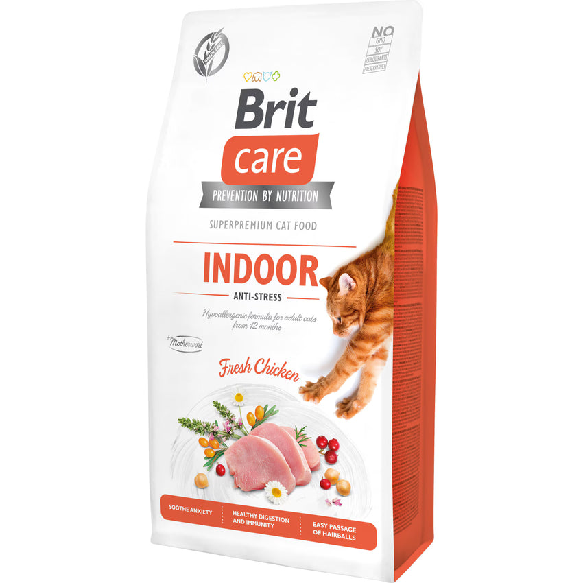 Hrana uscata pentru pisici de interior, reducerea stresului si digestie usoara - BRIT CARE Cat Indoor Antistress 7kg