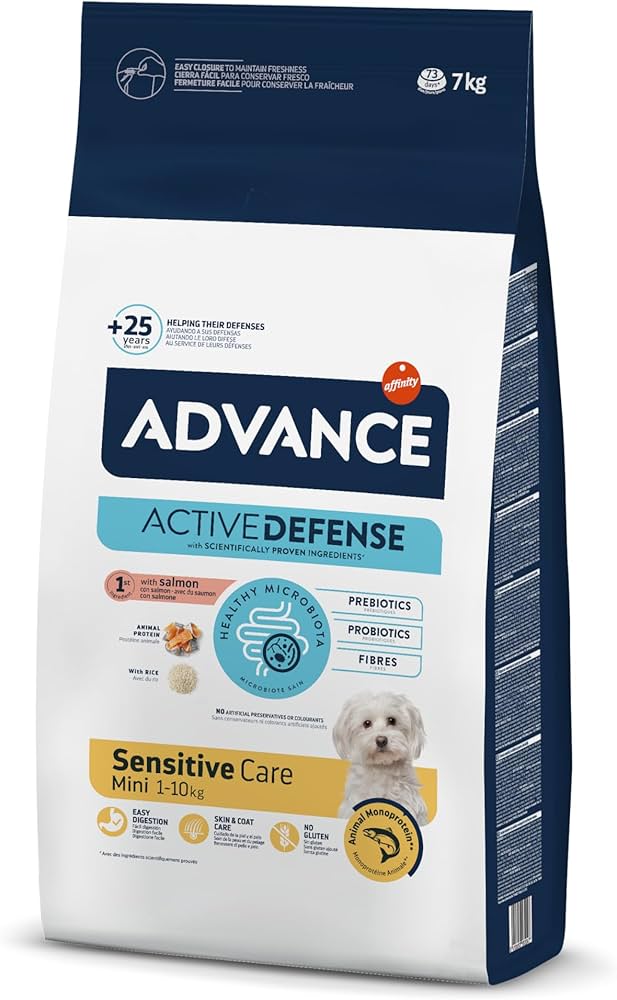 Hrana uscata pentru caini de talie mica cu sensibilitate digestiva - ADVANCE Dog Mini Sensitive 3 kg