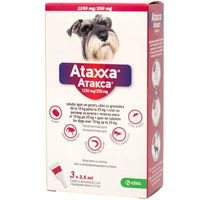 Antiparazitar spot-on pentru caini 10-25 kg Ataxxa 1250mg/250mg, 1 pipeta, Krka