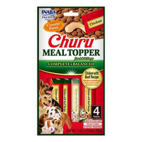 Hrana umeda pentru caini Inaba Churu Dog Meal Topper Chicken Recipe 4x14g – topper cremos, cu pui, fara cereale