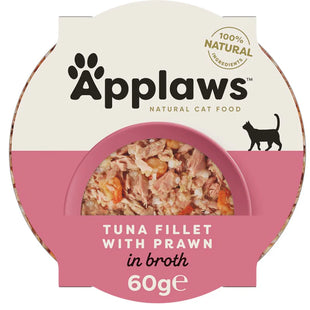 Hrana umeda complementara pentru pisici, ingrediente naturale - APPLAWS Cat Bol 60g Ton & creveti