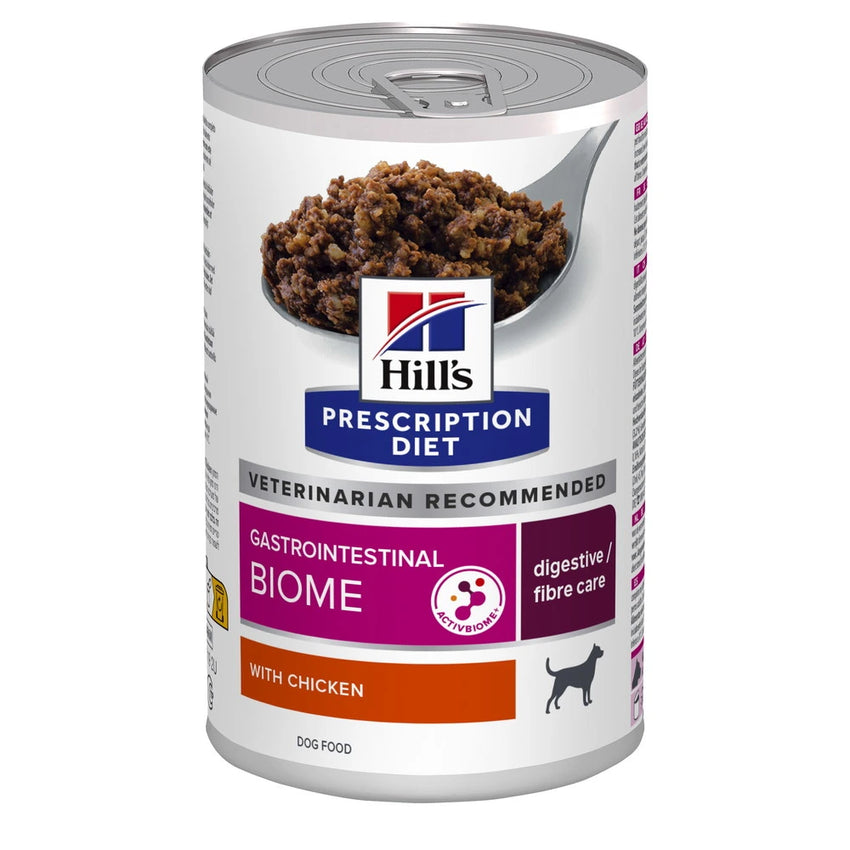 Hrana umeda dietetica pentru caini cu afectiuni gastrointestinale cu pui si legume Hill's Prescription Diet Canine GI Biome, 354g