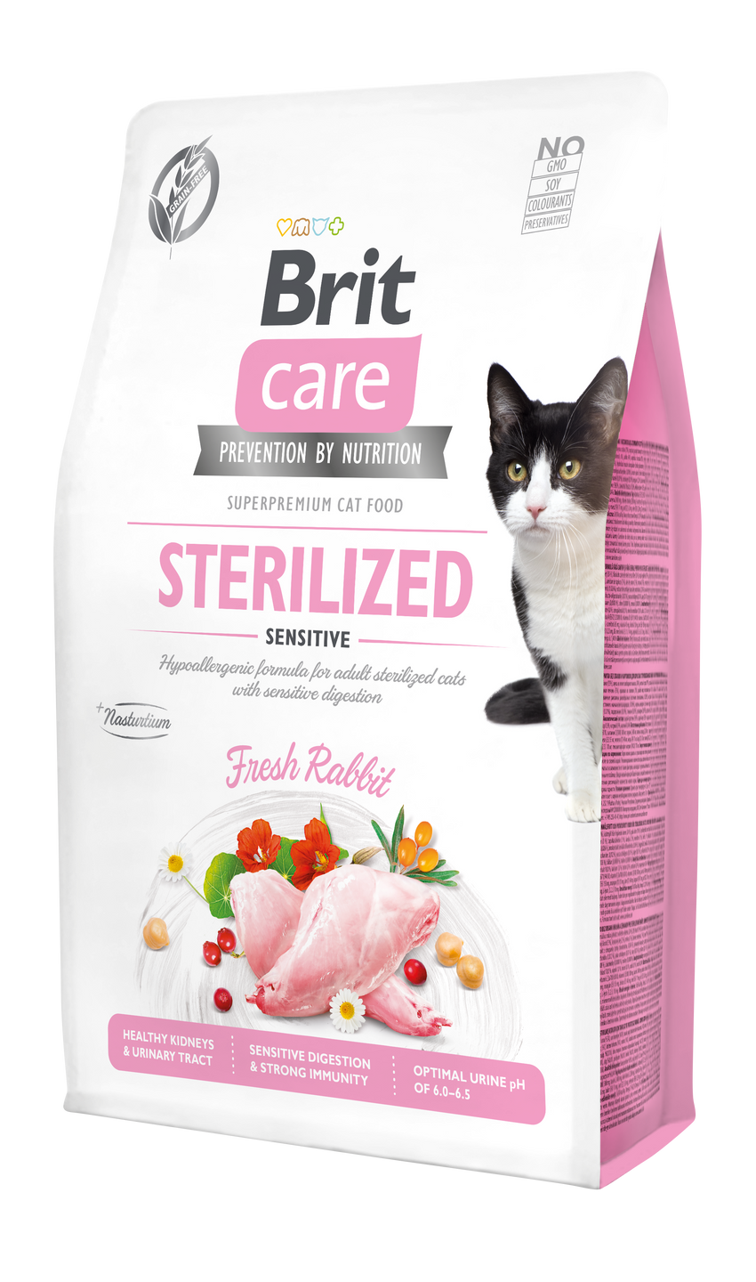 Hrana uscata pentru pisici sterilizate cu digestie sensibila - Brit Care Cat GF Sterilized Sensitive 7kg
