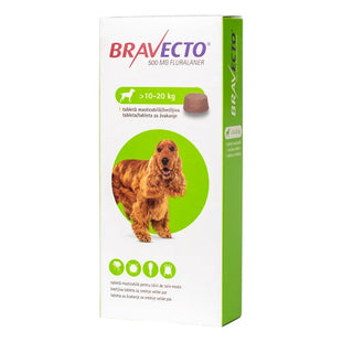 Antiparazitar comprimat pentru caini 10-20 kg Bravecto 500mg, 1 tableta, MSD