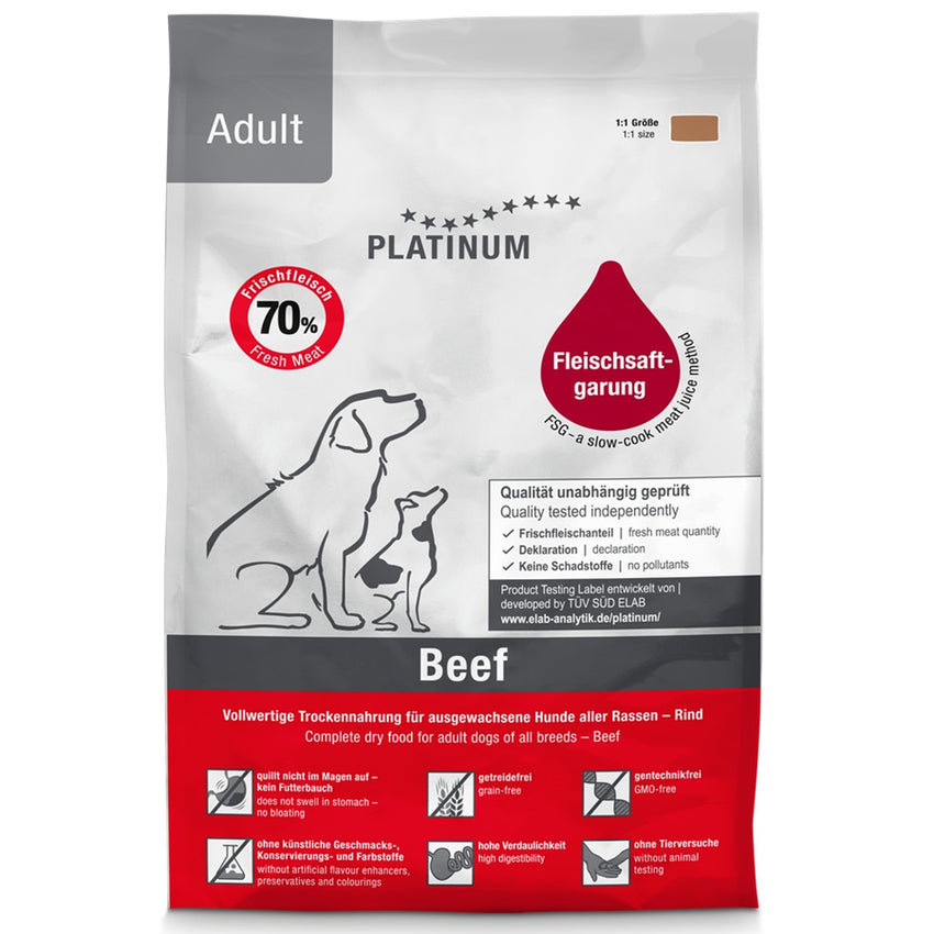 Hrana uscata caini adulti Platinum Dog Adult cu Vita 1.5kg