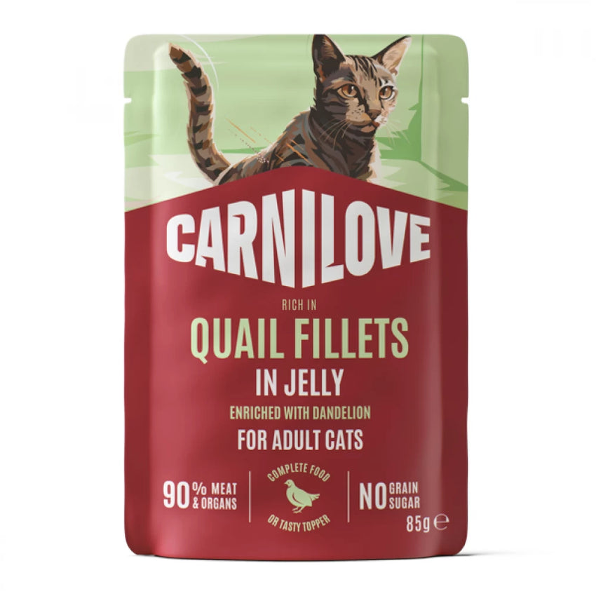 Carnilove Hrana Umeda Pisici Sterilizate Plic Gravy, cu Prepelita si Papadie, Fara Cereale, 85g
