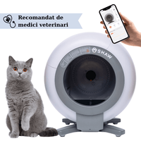 Litiera automata smart SHAW® LUNA pentru pisici, auto-curatare, izolare mirosuri, aplicatie mobila, 9L