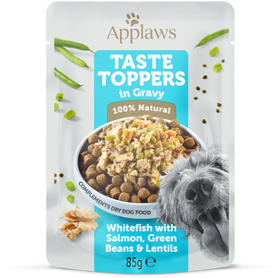 Hrana umeda pentru caini - APPLAWS Dog Plic Peste Alb cu Somon si Legume in Sos 85g
