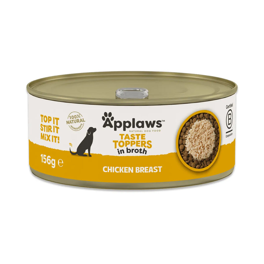 Applaws Hrana Umeda Caini Topper, cu File de Pui si Orez in Supa, Natural, Fara Cereale, 156g