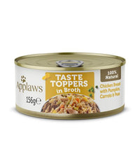 Topping umed complementar pentru caini - APPLAWS Dog Toppers Pui si Vegetale in Supa 156g