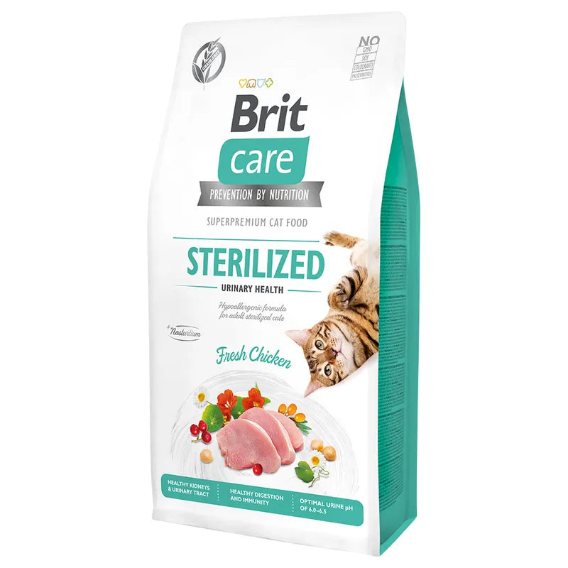 Hrana uscata pentru pisici sterilizate cu suport pentru tractul urinar Brit Care Sterilized Urinary Health, 2kg