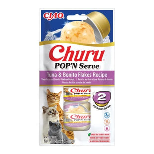 Recompense (capsule) pentru pisici cu ton si fulgi de bonito Churu Cat Pop'n Serve, Inaba