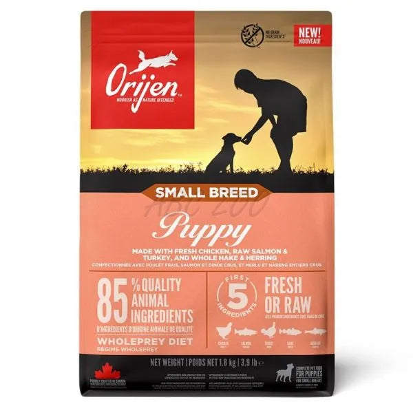 Hrana uscata caini junior talie mica Orijen Original Dog Junior Mini 1.8kg, fara cereale, bogata in proteine premium