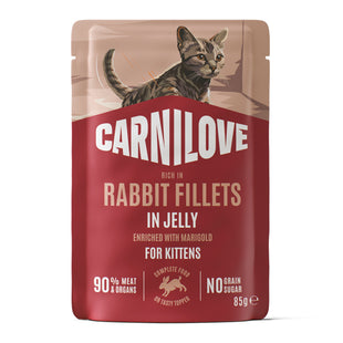 Hrana umedă premium pentru pisici - CARNILOVE Cat Pouch Rabbit & Marigold 85g