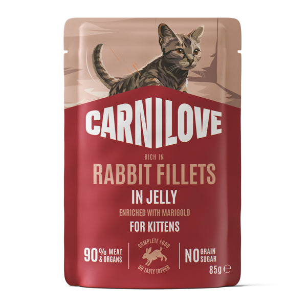 Hrana umedă premium pentru pisici - CARNILOVE Cat Pouch Rabbit & Marigold 85g