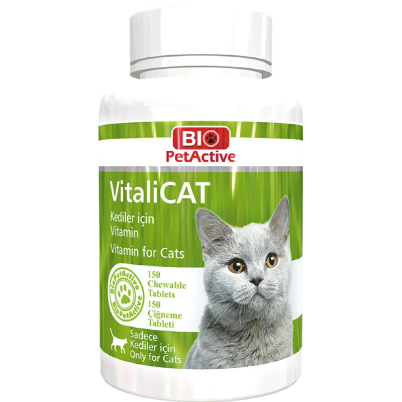 Supliment multivitamine pentru pisici Biopet Vitali Cat, 150 tablete