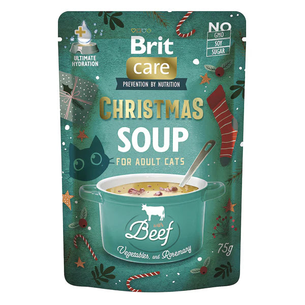 Hrana umeda pentru pisici, supa cu vita - BRIT Care Cat Christmas Beef Soup 75g
