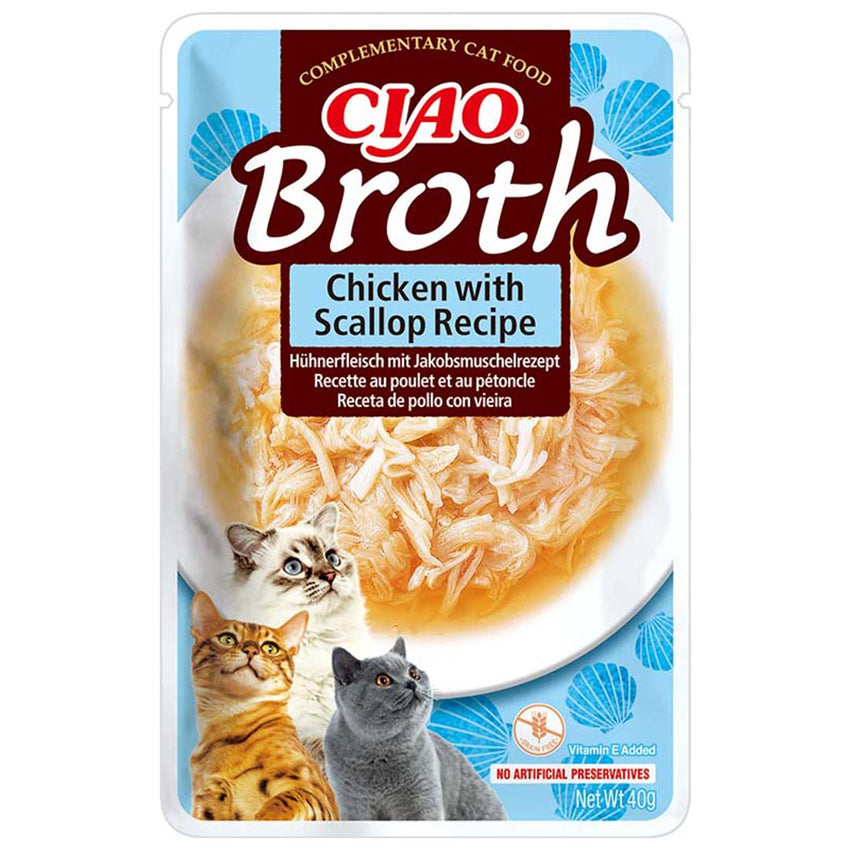 Supa umeda pentru pisici, cu pui si scoica - CHURU Cat Supa Chicken & Scallop