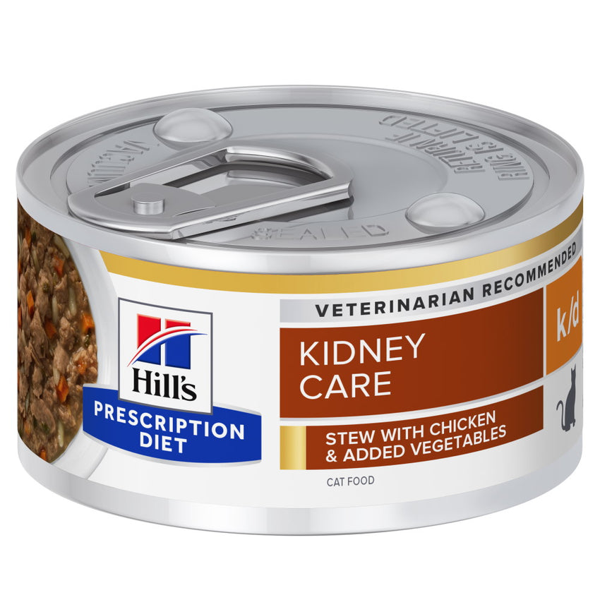 Hill's Prescription Diet Feline k/d Hrană Umedă pentru Pisici cu Pui și Legume Tocană 82g