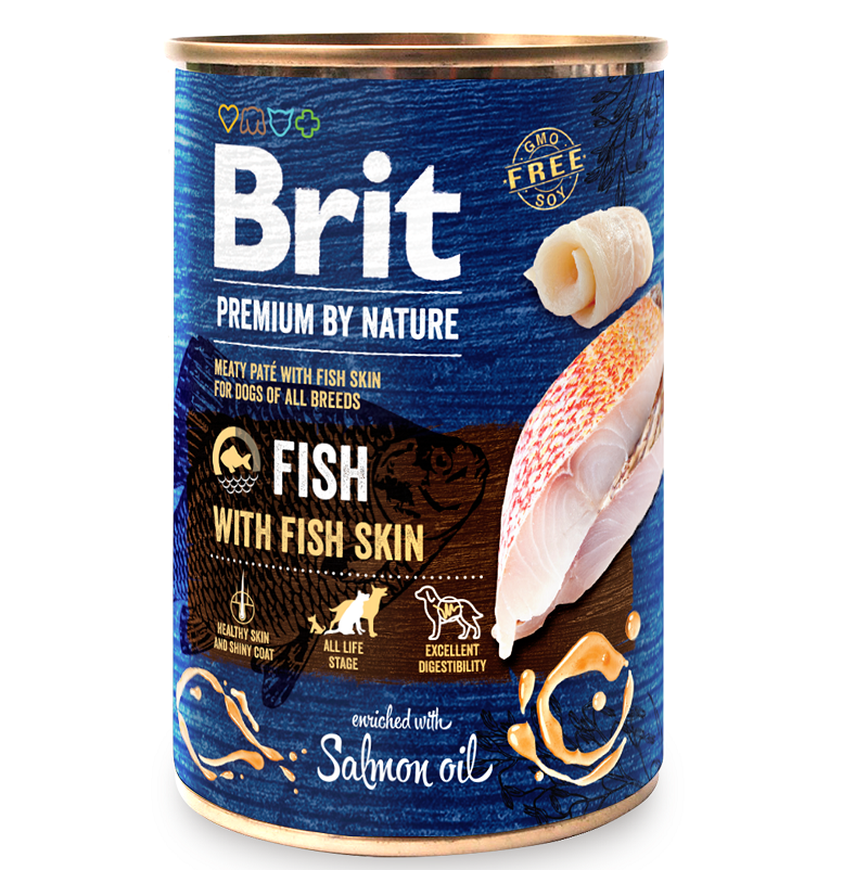 Hrana umeda pentru caini cu pastrav si ficat Brit Premium by Nature, 200g