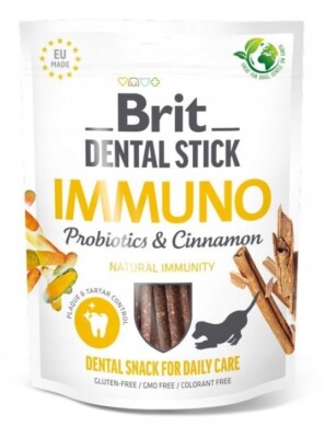 Batonase dentare functionale pentru caini, cu scortisoara - BRIT Dental Stick Immuno with Pro & Cinnamon